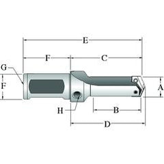 21015S-100F Flanged T-A® Spade Blade Holder - Straight Flute- Series 1.5 - Top Tool & Supply