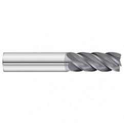 1/2 x 1/2 x 1-1/4 x 3 OAL .030 C/R 5 Flute Carbide End Mill - Round Shank-AlCrN Coated - Top Tool & Supply