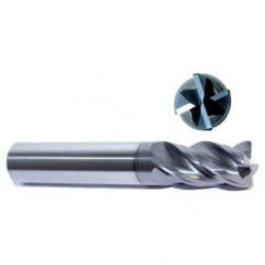 5/16" Dia. - 1-1/8" LOC - 3" OAL - .020 Radius 4 FL Carbide S/E HP End Mill-Uncoated - Top Tool & Supply