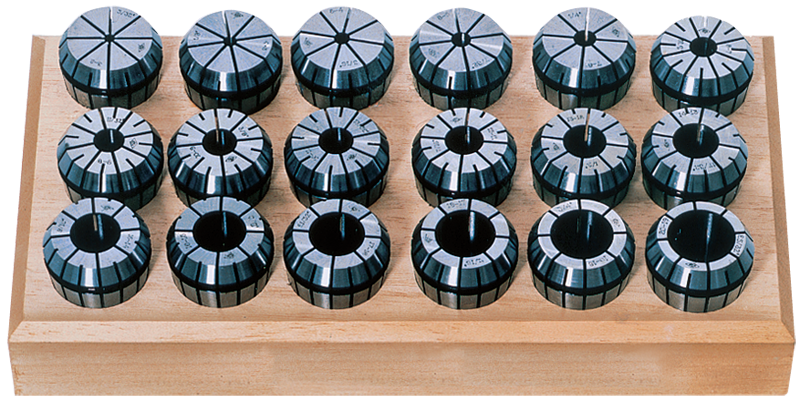 10 Pc. Collet Set - .5mm- 10mm ER16 Style - Round Opening - Top Tool & Supply