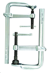 Economy L Clamp - 6" Capacity - 4-3/4" Throat Depth - Standard Pad - Profiled Rail, Spatter resistant spindle - Top Tool & Supply