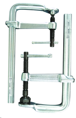 Economy L Clamp - 10" Capacity - 4-3/4" Throat Depth - Standard Pad - Profiled Rail, Spatter resistant spindle - Top Tool & Supply