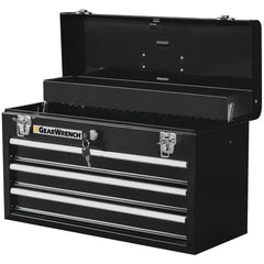 20″ 3 Drawer Steel Tool Box - Black - Exact Industrial Supply