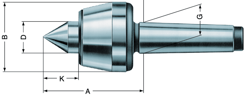 6MT Revolving Tailstock Standard - Live Center - Top Tool & Supply