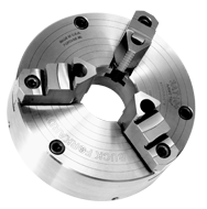 Ajust-Tru+ Universal Chuck - 8" Plain Mount; 3-Jaw; Solid Jaw - Top Tool & Supply