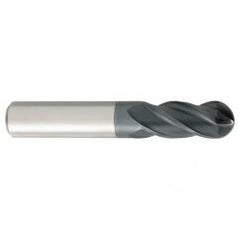 3/8" Dia. - 2-1/2" OAL - Carbide - Ball End HP End Mill-4 FL - Top Tool & Supply