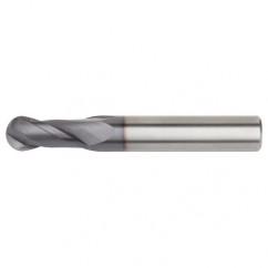 1/4x1/4x3/4x2-1/2 Ball Nose 2FL Carbide End Mill-Round Shank-TiAlN - Top Tool & Supply