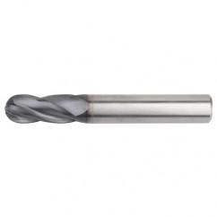 3/8x3/8x1x4 Ball Nose 4FL Carbide End Mill-Round Shank-TiAlN - Top Tool & Supply