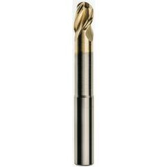 1/8 x 1/8 x 1/4 x 2-1/2 w/3/4 Reach Ball Nose 3 Flute Carbide M223N Streaker End Mill-ZrN - Top Tool & Supply