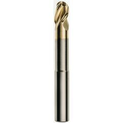 1 x 1 x 1-1/4 x 7 w/4-3/8 Reach Ball Nose 3 Flute Carbide M223N Streaker End Mill-ZrN - Top Tool & Supply