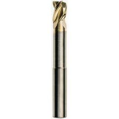 3/16 x 3/16 x 1/4 x 3 w/1 Reach .015 Radius 3 Flute Carbide M223N Streaker End Mill-ZrN - Top Tool & Supply