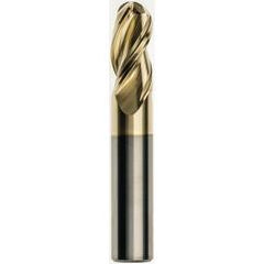 4 x 4 x 12 x 50mm Ball Nose 3 Flute Carbide M223 Streaker End Mill-ZrN - Top Tool & Supply