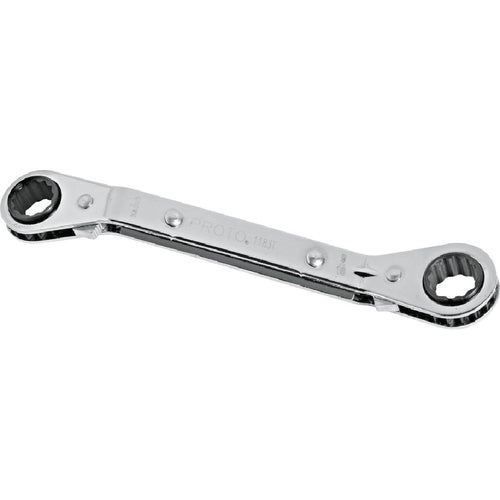 ‎Proto Offset Double Box Reversible Ratcheting Wrench 1/4″ × 5/16″ - 12 Point - Top Tool & Supply