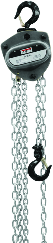 L-100-50WO-15, 1/2 Ton Hand Chain Hoist with 15' Lift & Overload Protection - Top Tool & Supply