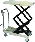 Double Scissor Lift Table - 35-5/8 x 20-1/8'' 770 lb Capacity; 13-9/16 to 51-1/8 Service Range - Top Tool & Supply