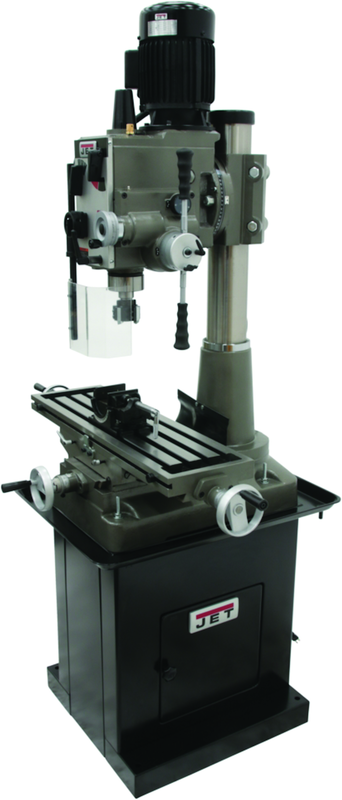 JMD-45GHPF Geared Head Square Column Mill Drill with Power Downfeed with DP700 2-Axis DRO - Top Tool & Supply