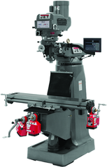 JTM-4VS Mill With 3-Axis Newall DP700 DRO (Knee) With X, Y and Z-Axis Powerfeeds and Power Draw Bar - Top Tool & Supply