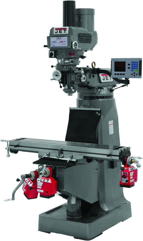 JTM-4VS Mill With 3-Axis ACU-RITE 200S DRO (Quill), X, Y and Z-Axis Powerfeeds With Power Drawbar - Top Tool & Supply