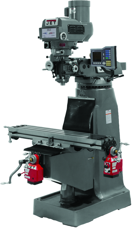 JTM-4VS Mill With 3-Axis ACU-RITE VUE DRO (Knee) With X and Y-Axis Powerfeeds - Top Tool & Supply