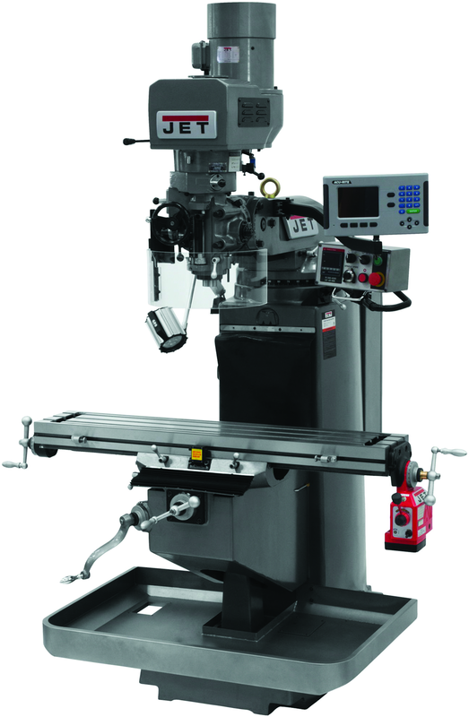 JTM-949EVS Mill With 3-Axis Acu-Rite 200S DRO (Knee) With X-Axis Powerfeed - Top Tool & Supply