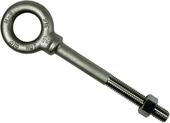 316 Stainless Steel Plain Pattern Nut Eye Bolt - 3/8-16 Thread; 3/4" Eye Dia. - Top Tool & Supply