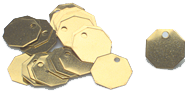 Tool Room Checks - 1-1/64" Octagon Brass - Pkg 100 - Top Tool & Supply