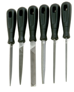6 Pc. 4" Smooth Engineering File Set - Plastic Handles - Top Tool & Supply