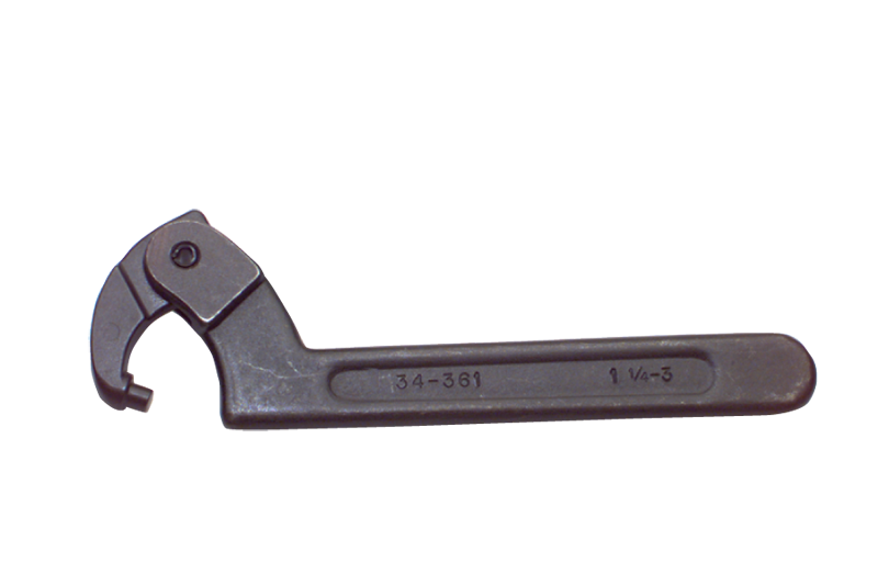 1-1/4 to 3'' Dia. Capacity - 7-1/2'' OAL - Adjustable Pin Spanner Wrench - Top Tool & Supply