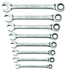 8 Piece - Revesible Combination Ratcheting Wrench Set SAE - Top Tool & Supply