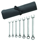 7 Piece - Reversible Combination Ratcheting Wrench Set SAE - Top Tool & Supply