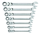 7 Piece - Flex-Head Combination Ratcheting Wrench Set SAE - Top Tool & Supply