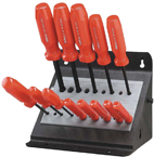 10 Piece - 1.3 - 10mm Screwdriver Style - Ball End Hex Driver Set with Stand - Top Tool & Supply