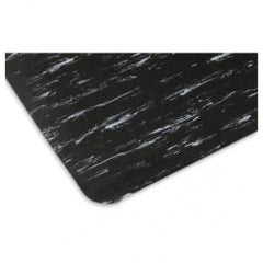 4' x 60' x 1/2" Thick Marble Pattern Mat - Black/White - Top Tool & Supply