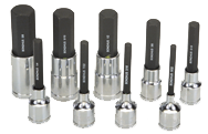 9 Piece - 5/32; 3/5; 7/32; 1/4; 5/16; 3/8; 1/2; 9/16; 5/8" - 2" OAL - Pro Hold® Socket Bit Set - Top Tool & Supply