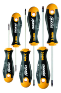 6 Piece - T8 - T25 - Torx Tip Ergonic Screwdrivers - Impact-Proof Handle with Hanging Hole - Top Tool & Supply