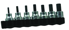 7 Piece - 1/8; 5/32;  3/16; 7/32; 1/4; 5/16 & 3/8" - 3/8" Square Drive - Hex Bit Set - Top Tool & Supply