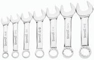 Snap-On/Williams Combination Wrench Set -- 7 Pieces; Chrome 12-Point; Set Includes: 3/8; 7/16; 1/2; 9/16; 5/8; 11/16; 3/4" - Top Tool & Supply