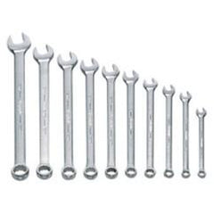 Snap-On/Williams Metric Combination Wrench Set -- 10 Pieces; 12PT Satin Chrome; Includes Sizes: 7; 8; 9; 10; 11; 12; 13; 15; 17mm - Top Tool & Supply