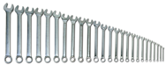 Snap-On/Williams Fractional Combination Wrench Set -- 26 Pieces; 12PT Chrome Plated - Top Tool & Supply