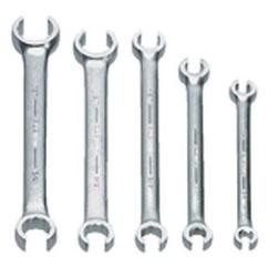 Snap-On/Williams Flare Nut Wrench Set -- 5 Pieces; 6PT Satin Chrome; Includes Sizes: 3/8 x 7/16; 1/2 x 9/16; 5/8 x 11/16; 3/4 x 1; 7/8 x 1-1/8" - Top Tool & Supply