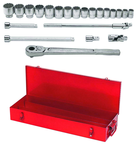 22 Piece - 3/4" Drive - 12 Point-   Socket Set in Metal Box SAE - Top Tool & Supply