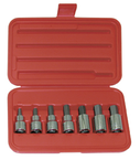 7 Piece - 1/4; 5/16; 3/8; 7/16; 1/2; 9/16; 5/8" - 1/2" Drive - Hex Bit Set - Top Tool & Supply