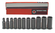 11 Piece - #412 - 3/8 to 1" - 1/2'' Drive - 6 Point - Deep Impact Socket Set - Top Tool & Supply