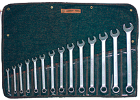 Wright Tool Fractional Combination Wrench Set -- 14 Pieces; 12PT Chrome Plated; Includes Sizes: 3/8; 7/16; 1/2; 9/16; 5/8; 11/16; 3/4; 13/16; 7/8; 15/16; 1; 1-1/16; 1-1/8; 1-1/4"; Grip Feature - Top Tool & Supply