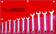 11 Piece - 12 Point - 6; 8; 9; 10; 11; 12; 13; 15; 17; 18; 19mm - Metric Combination Wrench Set - Top Tool & Supply
