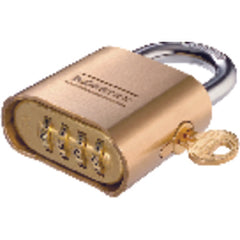 Combination Padlock 2″ Body Width; Keyed: Resettable; Brass - Top Tool & Supply