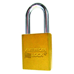 Aluminum Padlock 1 1/2″ Body Width; Keyed: Different; Yellow - Top Tool & Supply