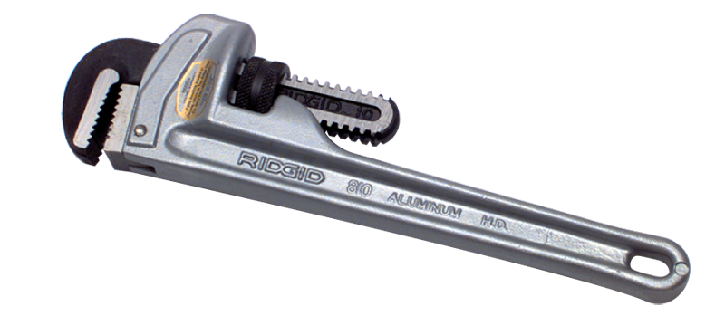 2" Pipe Capacity - 14" OAL - Aluminum Pipe Wrench - Top Tool & Supply