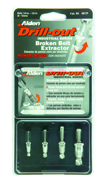 #4017P; Removes 1/4 - 1/2" SAE Screws; 4 Piece Drill-Out - Screw Extractor - Top Tool & Supply