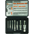 #7017P; Removes #6 to #12 Screws; 7 Piece Extractor Kit - Screw Extractor - Top Tool & Supply